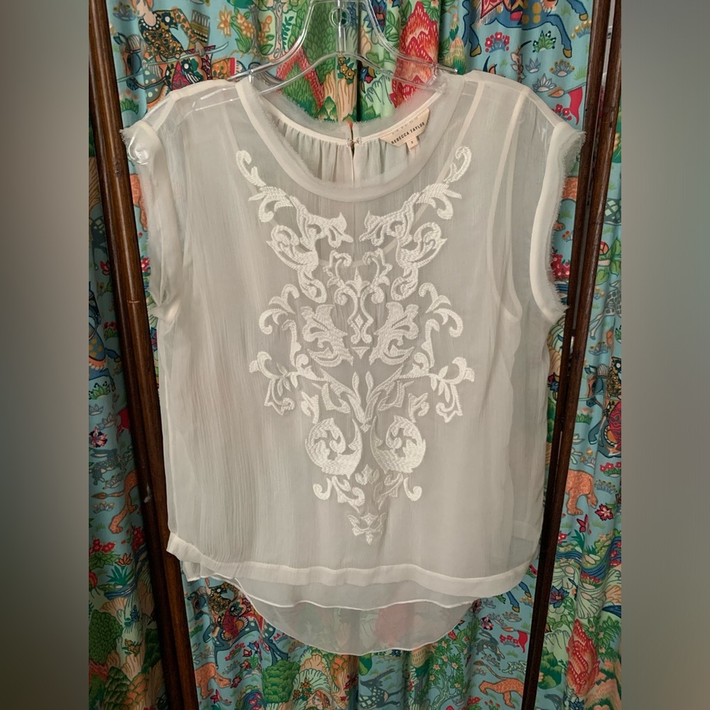 Dreamy Rebecca Taylor silk top sz 2